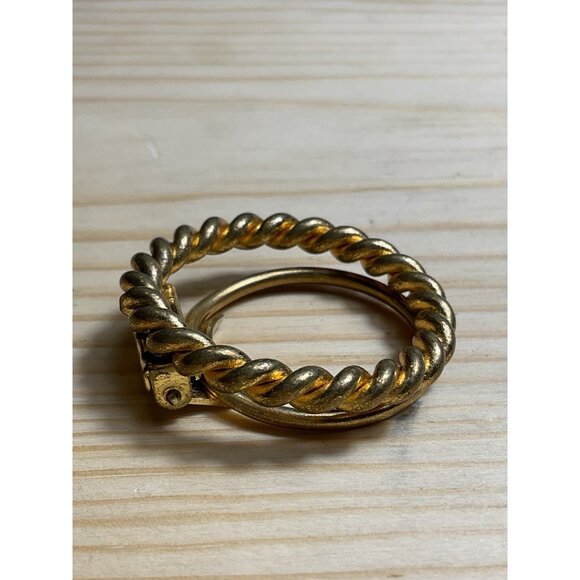 Gold-Toned Twisted Rope Scarf Clip Made In Germany - Picture 2 of 5